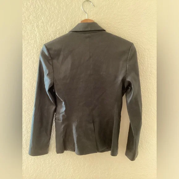 Theory Single breast Black Lamb Leather Blazer - Picture 2 of 3